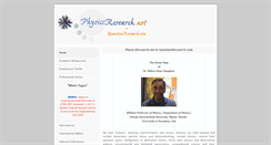 Desktop Screenshot of physicsresearch.net